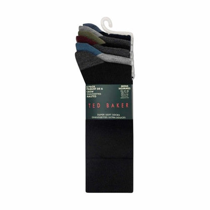 Front - Ted Baker Mens Crew Socks (Pack of 6)