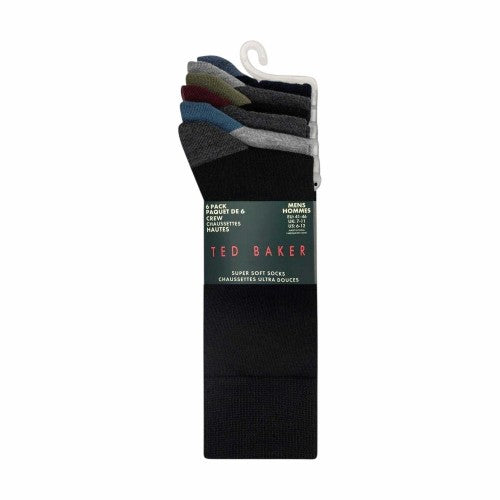 Front - Ted Baker Mens Crew Socks (Pack of 6)