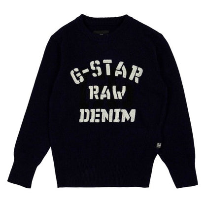 Front - G-Star Boys Large Logo Knitted Jumper