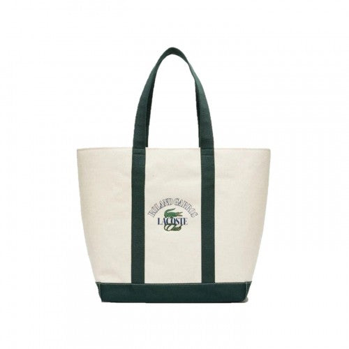 Front - Lacoste Roland Garros Canvas Tote Bag