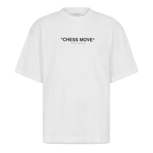 Front - Off White Mens Chess Move Casual T-Shirt