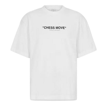 Front - Off White Mens Chess Move Casual T-Shirt