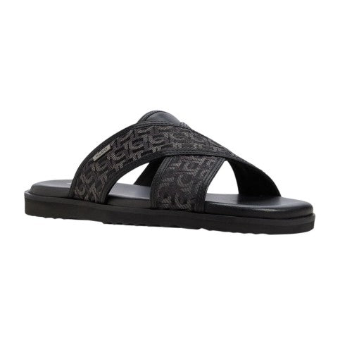 Front - Where´s That From Womens/Ladies Floral Pattern Raffia Flat Slides
