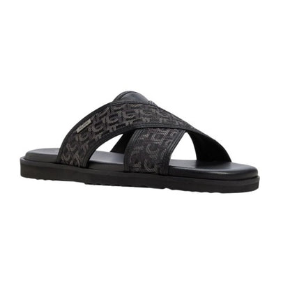 Front - Where´s That From Womens/Ladies Floral Pattern Raffia Flat Slides