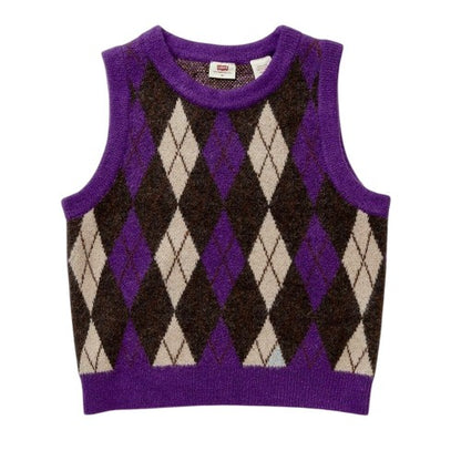 Front - Levis Womens/Ladies Deja Vu Cropped Sleeveless Sweater Vest