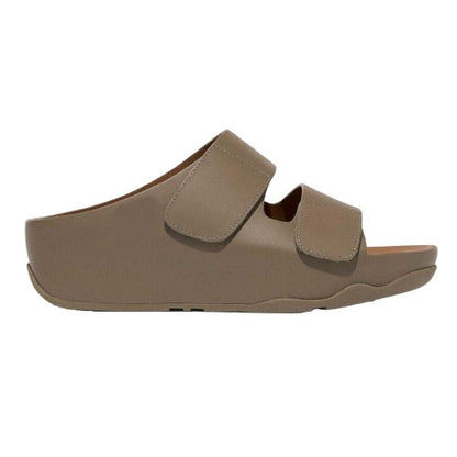 Front - FitFlop Womens/Ladies Leather Adjustable Platform Sliders