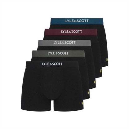 Front - Lyle & Scott Mens Henrick Cotton Blend Boxer Shorts (Pack of 5)