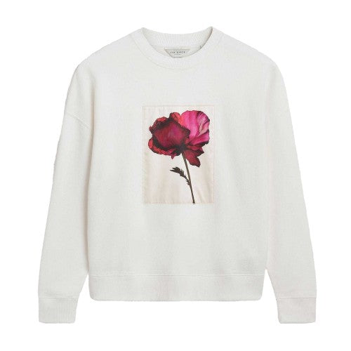 Front - Ted Baker Womens/Ladies Floral Appliqué Patch Jumper
