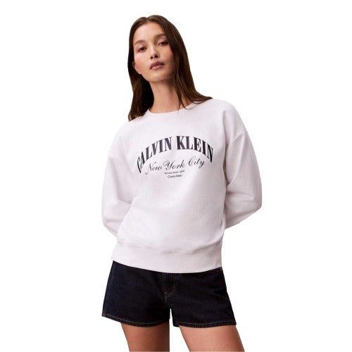 Front - Calvin Klein Womens/Ladies Varsity Logo Sweatshirt