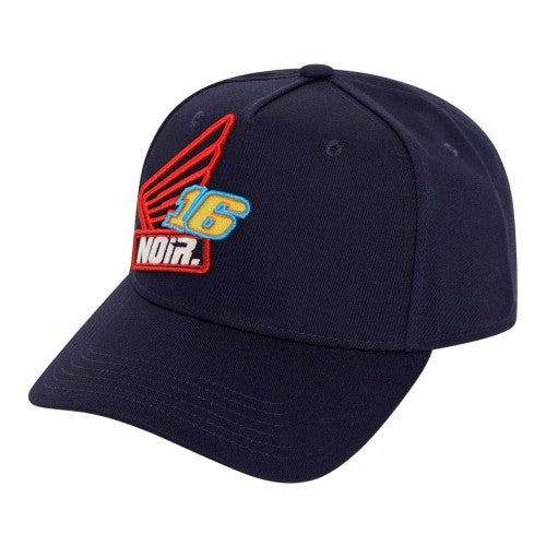 Front - Societe Noir Racer Logo Cotton Snapback Cap