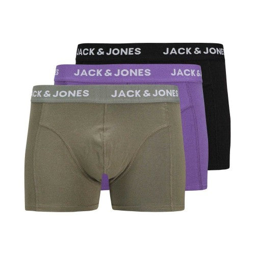 Front - Jack And Jones Mens Solid Boxer Shorts (Pack of 3)