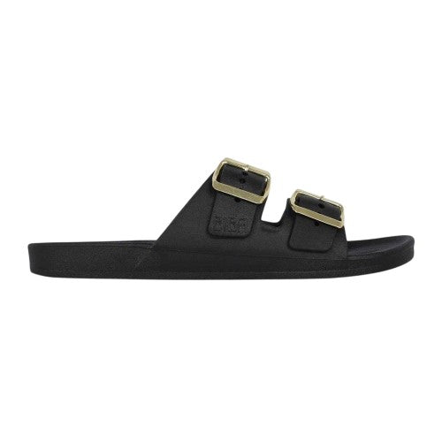 Front - Biba Womens/Ladies Double Buckle Flat Sliders