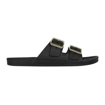 Front - Biba Womens/Ladies Double Buckle Flat Sliders