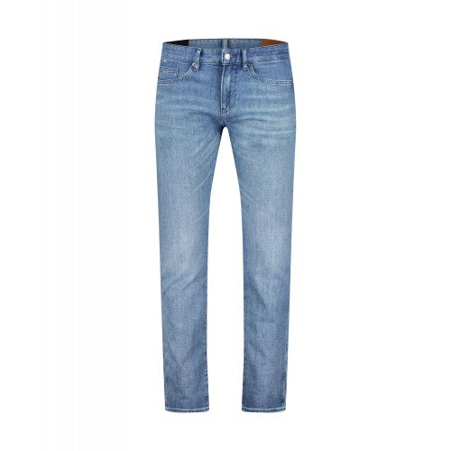 Front - Hugo Boss Mens Mid Rise Straight Leg Jeans