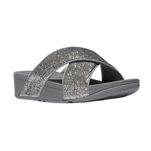 Front - FitFlop Womens/Ladies Criss-Cross Glitter Sliders
