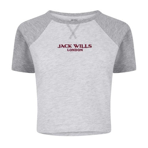 Front - Jack Wills Womens/Ladies Lettering Oversized Crop T-Shirt