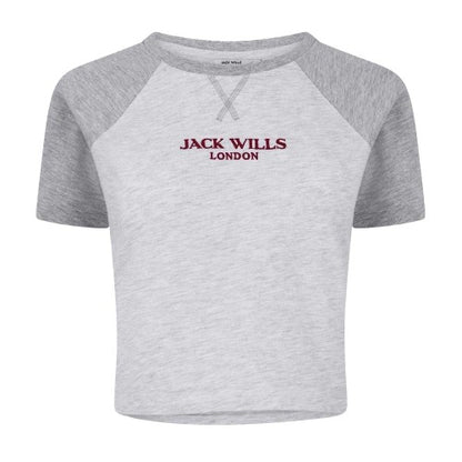 Front - Jack Wills Womens/Ladies Lettering Oversized Crop T-Shirt