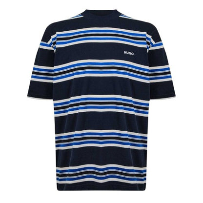 Front - Hugo Mens Natinolo Striped Crew Neck T-Shirt