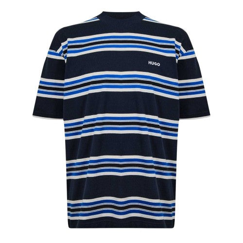 Front - Hugo Mens Natinolo Striped Crew Neck T-Shirt