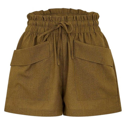 Front - Threadbare Womens/Ladies Wippie Woven Paper Bag Shorts