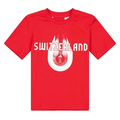 Front - Adidas Childrens/Kids Switzerland Performance T-Shirt