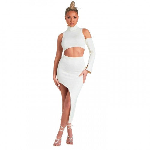 Front - Missy Empire Womens/Ladies Knitted Bodycon Midi Skirt