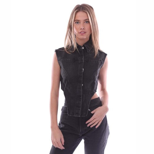 Front - Ambush Womens/Ladies Denim Top