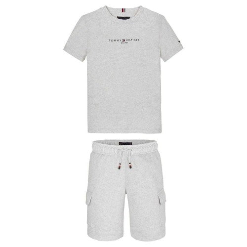 Front - Tommy Hilfiger Childrens/Kids Full Logo T-Shirt & Shorts Set