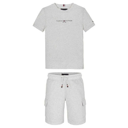 Front - Tommy Hilfiger Childrens/Kids Full Logo T-Shirt & Shorts Set