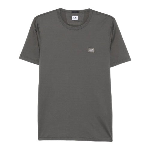 Front - C.P. Company Mens Plain Mercerised Cotton Logo T-Shirt