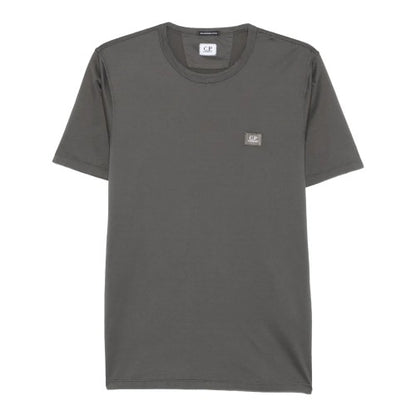 Front - C.P. Company Mens Plain Mercerised Cotton Logo T-Shirt