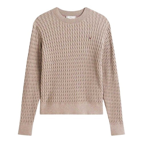 Front - Tommy Hilfiger Womens/Ladies Cable Knit Crew Neck Sweater Top