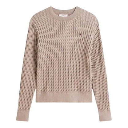 Front - Tommy Hilfiger Womens/Ladies Cable Knit Crew Neck Sweater Top