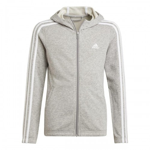 Front - Adidas Childrens/Kids Striped Full Zip Hoodie