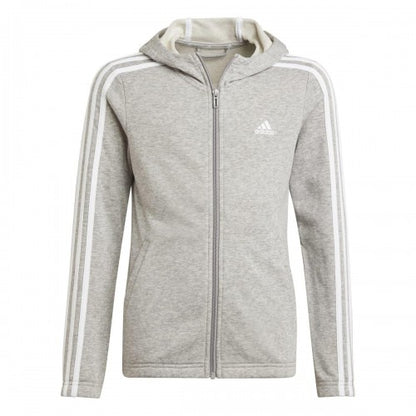Front - Adidas Childrens/Kids Striped Full Zip Hoodie