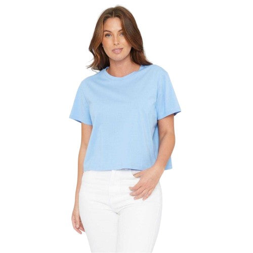 Front - Be You Womens/Ladies Crew Neck Boxy Short-Sleeved Crop T-Shirt