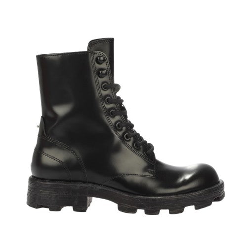 Front - Diesel Womens/Ladies D-Hammer Leather Combat Boots