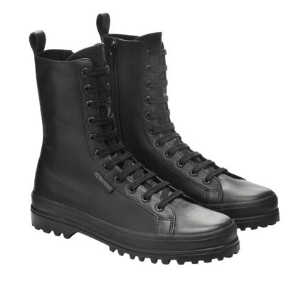 Front - Superga Womens/Ladies 2641 Alpina Leather Combat Boots