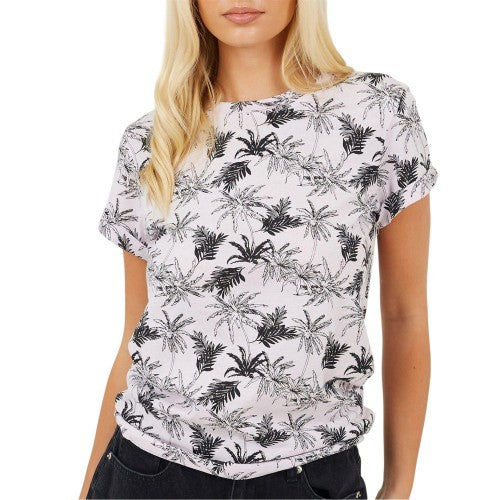 Front - Brave Soul Womens/Ladies Palm Tree T-Shirt