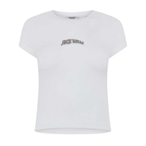Front - Jack Wills Womens/Ladies Lettering Cropped Slim T-Shirt