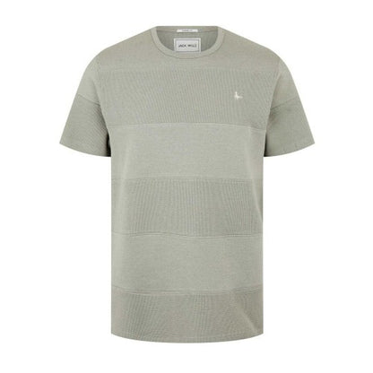 Front - Jack Wills Mens Textured Stripe Crew Neck T-Shirt