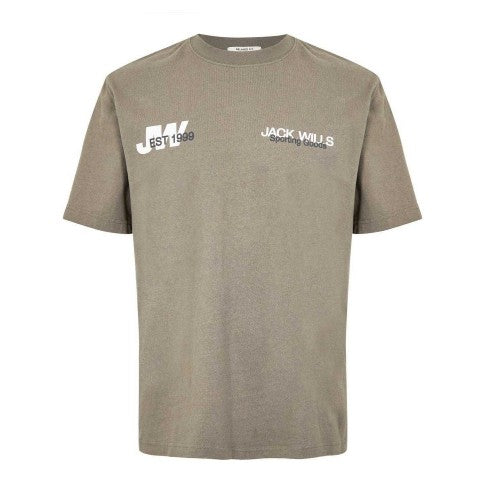 Front - Jack Wills Mens Established Back Print T-Shirt