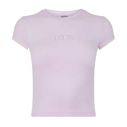 Front - Jack Wills Womens/Ladies Lettering Cropped Slim T-Shirt