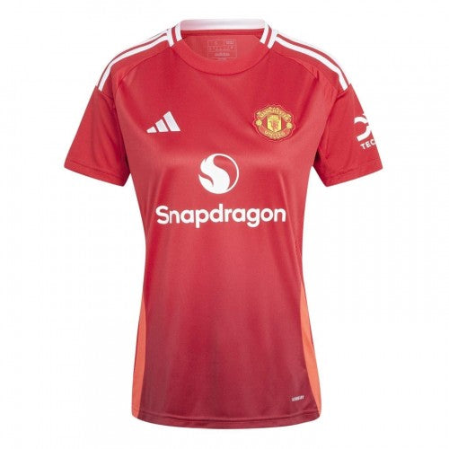 Front - Adidas Womens/Ladies 24/25 Manchester United FC Home Shirt