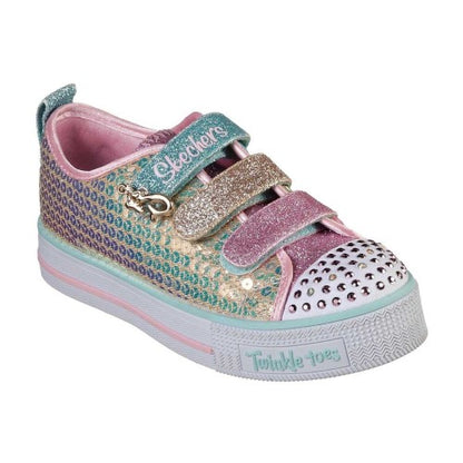 Front - Skechers Baby Girls Twinkle Toes Mermaid Light Up Trainers