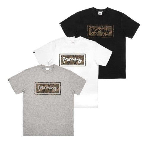 Front - Money Mens Camo Box T-Shirt (Pack of 3)
