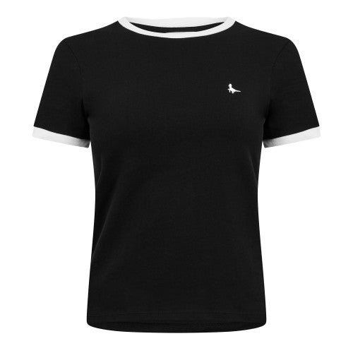 Front - Jack Wills Womens/Ladies Trinkey Ringer T-Shirt