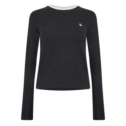 Front - Jack Wills Womens/Ladies Trinkey Ringer Long-Sleeved T-Shirt