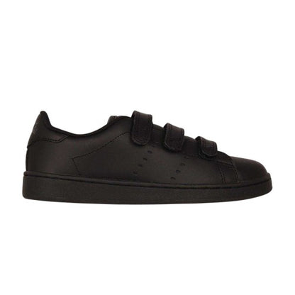 Front - Lonsdale Childrens/Kids Leyton Leather Hook and Loop Flat Trainers