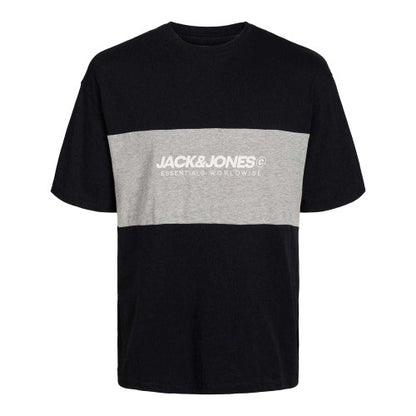 Front - Jack And Jones Mens Colour Block Drop Shoulder T-Shirt